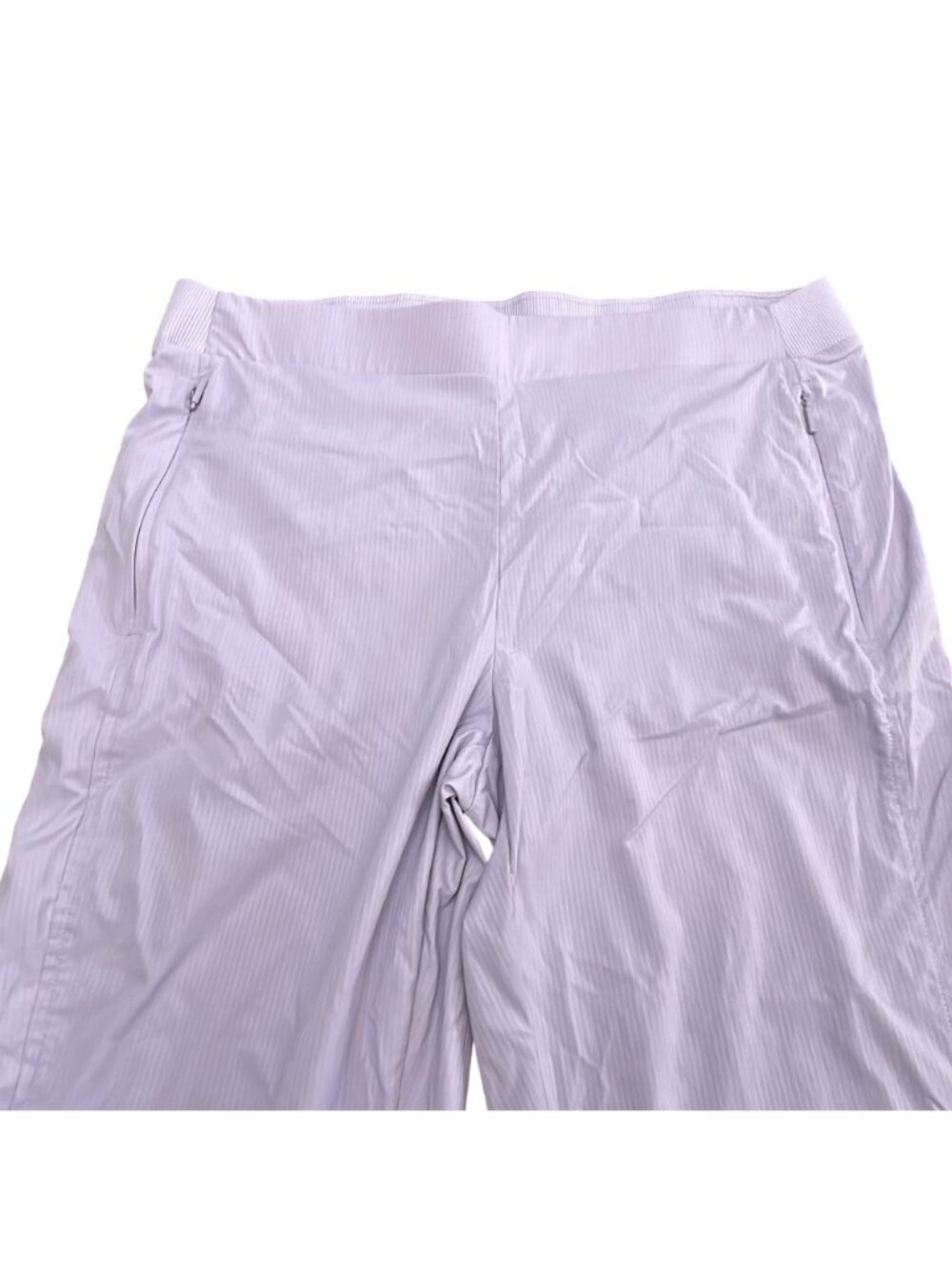 Chico's Pants Size 1 M Purple Zenergy Striped UPF Bungee Cropped Capri Women - Picture 3 of 11